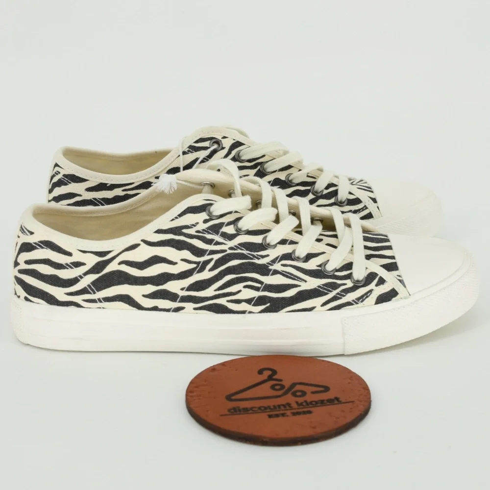 American Eagle Zebra Print‎ Canvas Low Top Sneakers Lace Up Shoes Size 9 NWOB